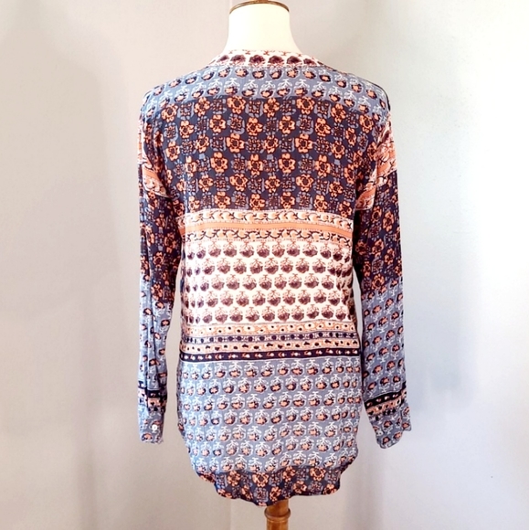 FREE PEOPLE Indian Inspired Print Button Front Top - Picture 6 of 8
